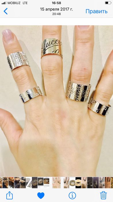 Кольцо Gucci оригинал обручальное а так на все случай 18 бренд овое