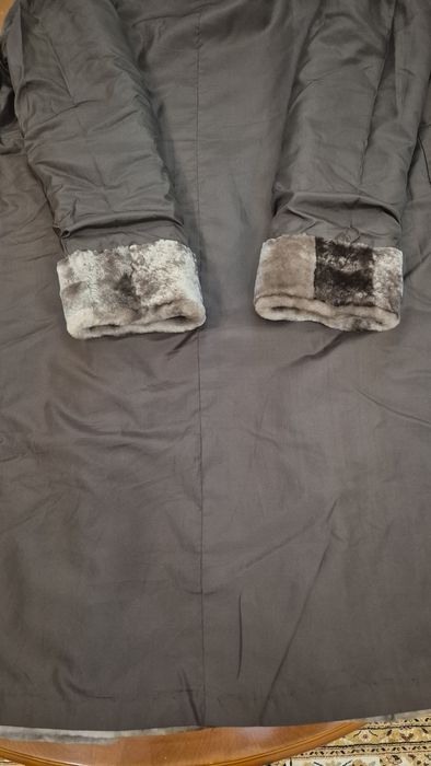 Шуба мутон с норковым воротником