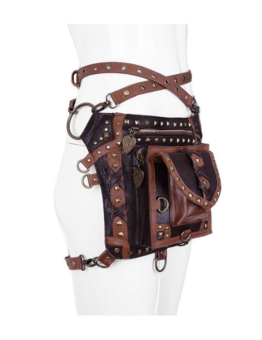 Geanta - Curea Holster Brown Studded