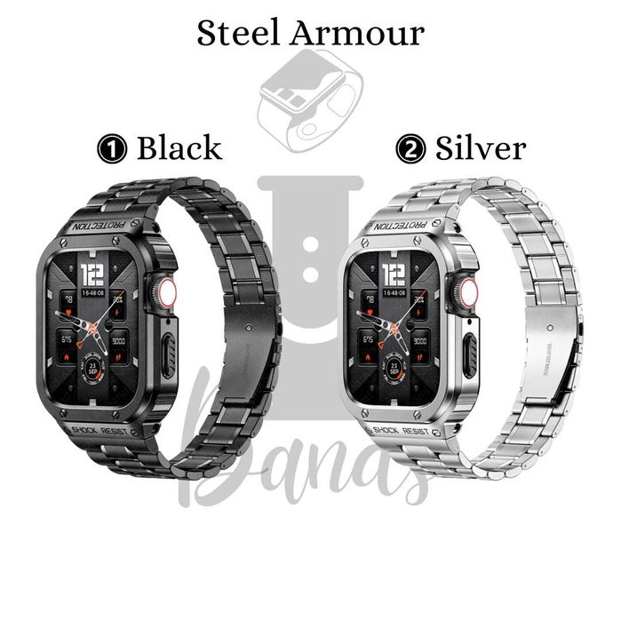 2в1 КОМПЛЕКТ Стоманена каишка + калъфче за Apple Watch ULTRA/SE/9/8/7