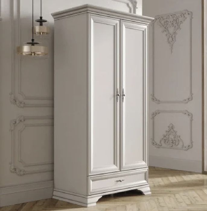 Dulap MDF compus din 2 usi si 1 sertar, culoare alb alpin, NOU