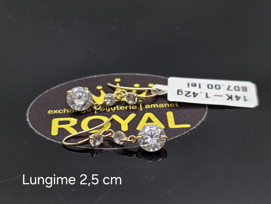 Bijuteria Royal:Cercei aur 14k/1.42 gr
