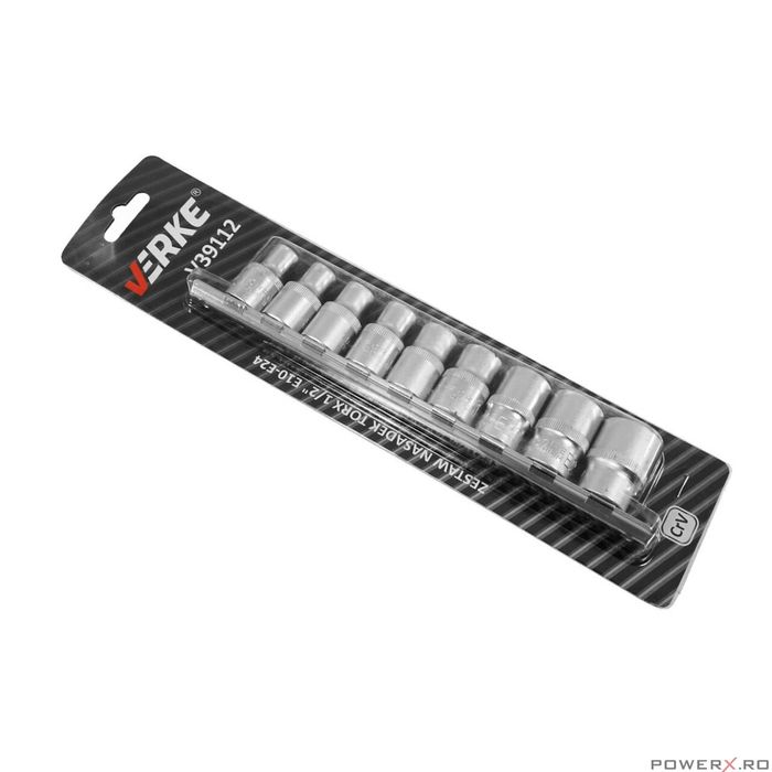 Set de 9 chei tip torx, 1/2" E10-E24, Verke