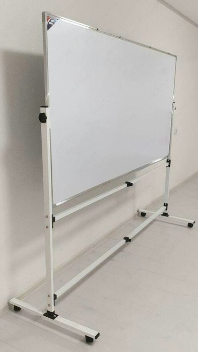 Доска меловая маркерная магнитная 120×90см. поворотная двухсторонняя