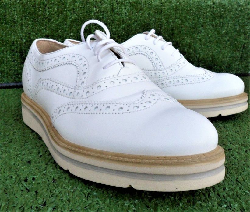 Pantofi dama Coty Noir oxford, din piele naturala, alb 37
