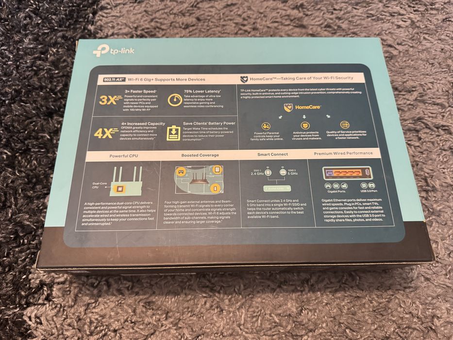 TP-Link Archer AX50 AX3000 Wi-Fi 6 Router – Запазен