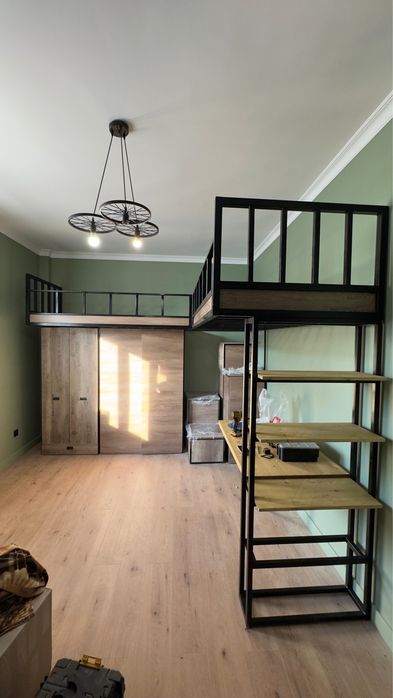 Кровать метал/ЛДСП  лофт