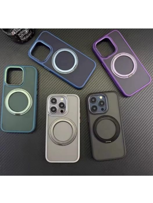 Iphone 15/PRO/MAX/PLUS Husa Magsafe Inel Metalic Protectie Camera