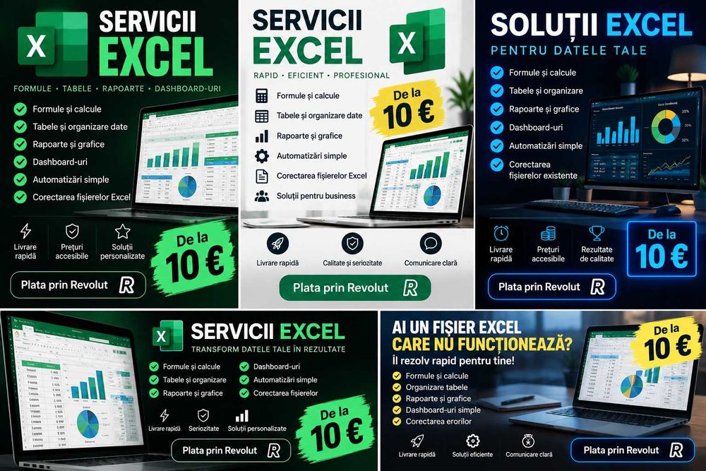Servicii IT / Programare, Servicii Excel – formule, tabele și calcule
