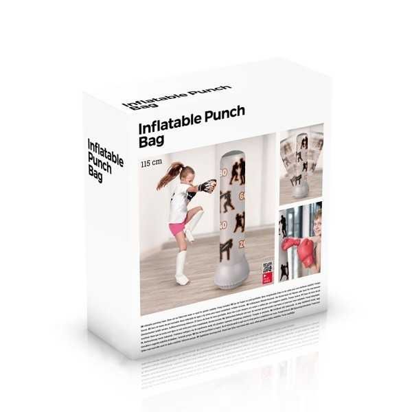 Sac de box gonflabil pentru copii, inaltime 115 cm, PVC, gri