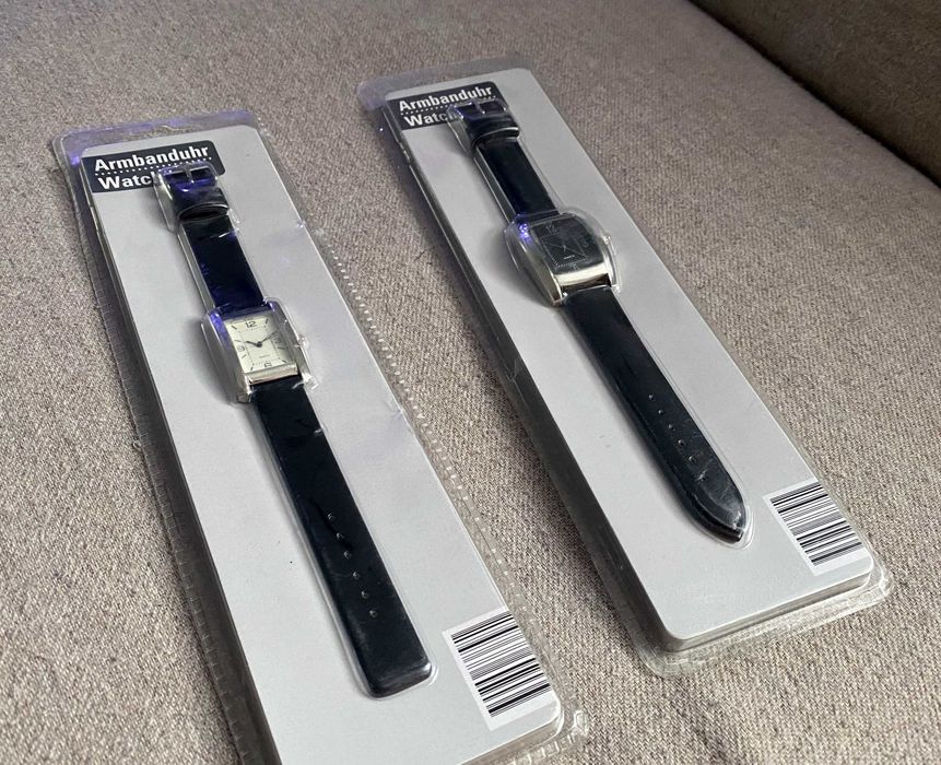 Ceasuri de mână quartz unisex, noi sigilate, curea piele neagră
