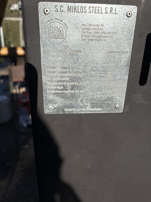 De vanzare Termosemineu 25 KW AQUA PLUS  NOU