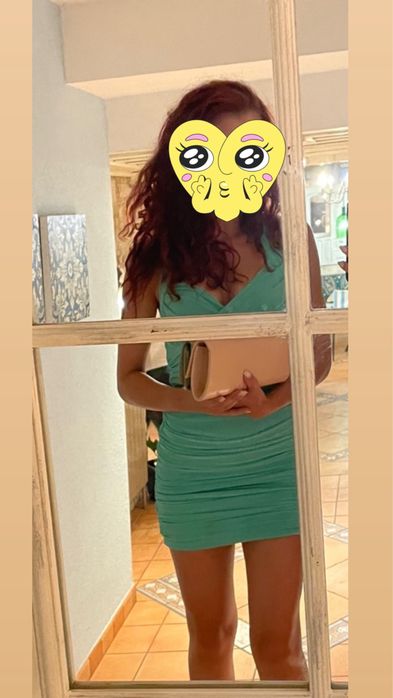Reina store Рокля синьо-зелено