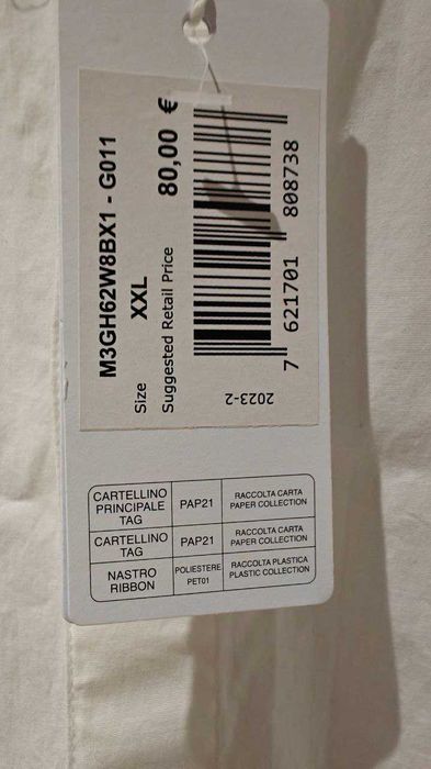 Белая мужская  рубашкa Guess XXL