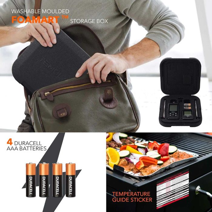 TEMOLA TM40 Безжичен готварски профи термометър с 4 сонди и таймери