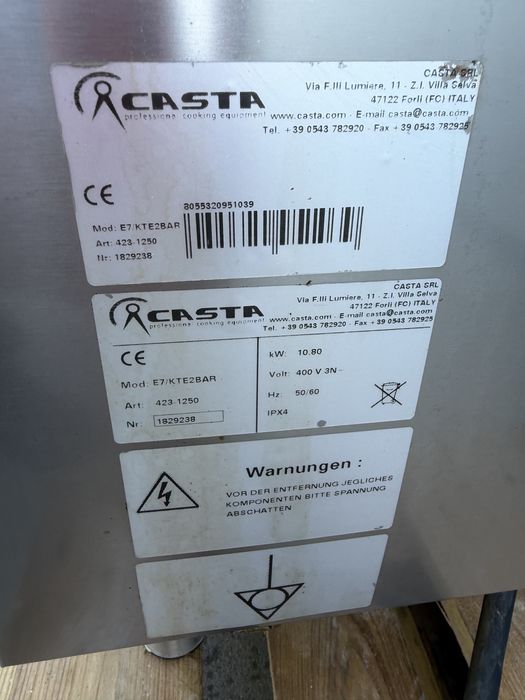 Gratar / plita electrica profesionala striata - 2 zone de gatit - suport inox - linia 700 - Italia - model nou
