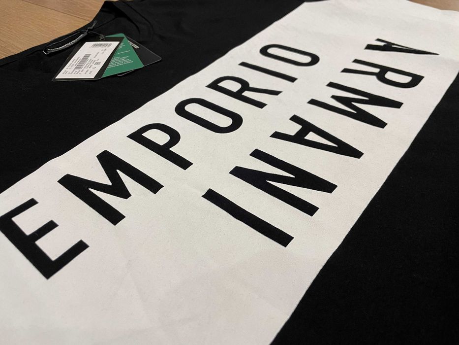 EMPORIO ARMANI, Оригинална черна тениска , размери: S,M,L,XL и XXL