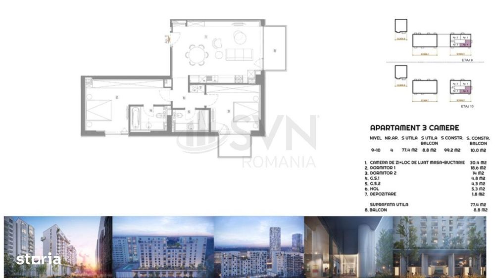 Apartament modern 3 camere Aviatiei Tower II I View liber