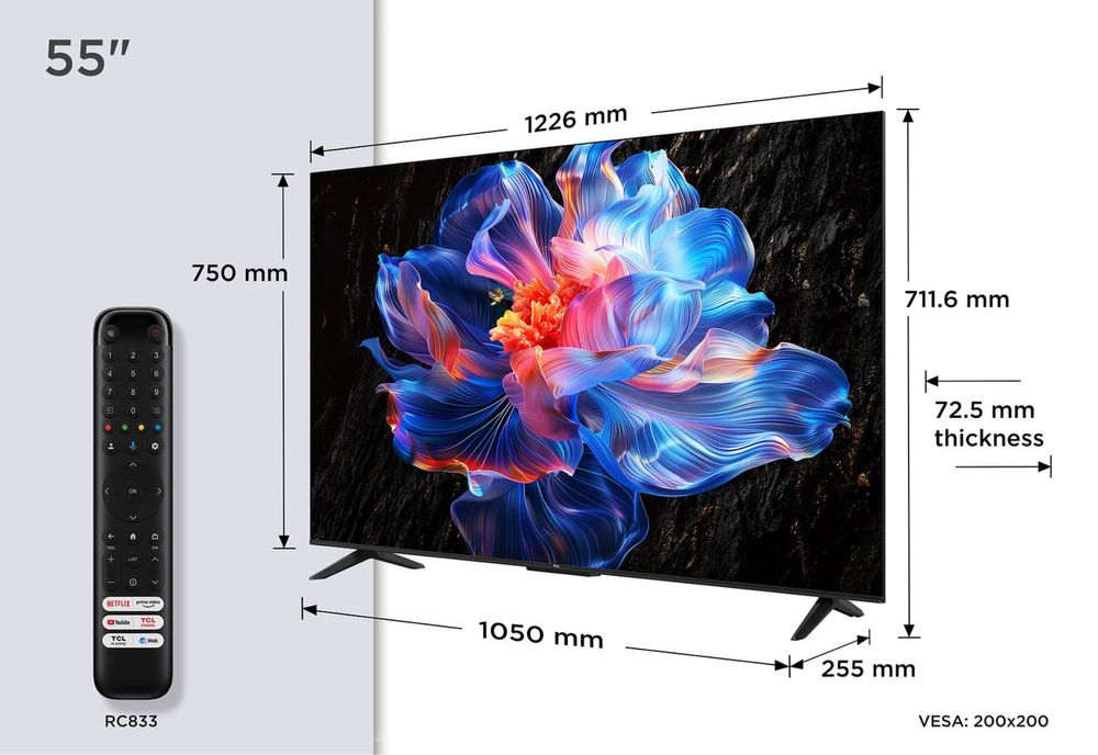 Телевизор TCL 50/55 V6C 2025 4K HDR новый модель Доставка Бесплатно
