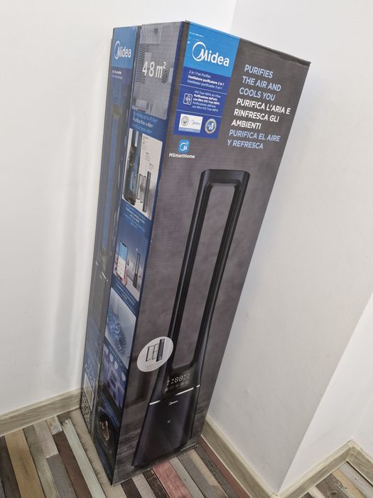 Ventilator turn cu purificare aer Midea AMS150-PBW, Smart WiFi