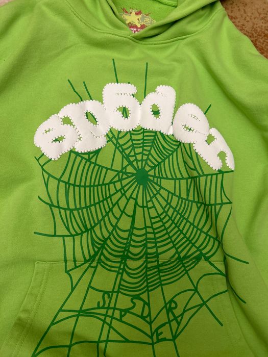 Sp5der hoodie зелено