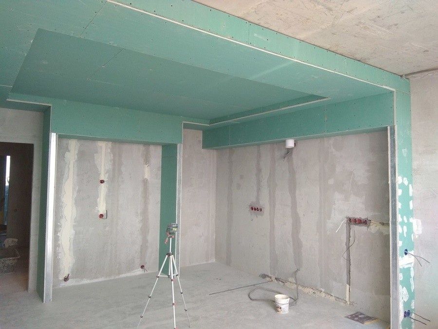 Гипсокартон левкас закатка обои