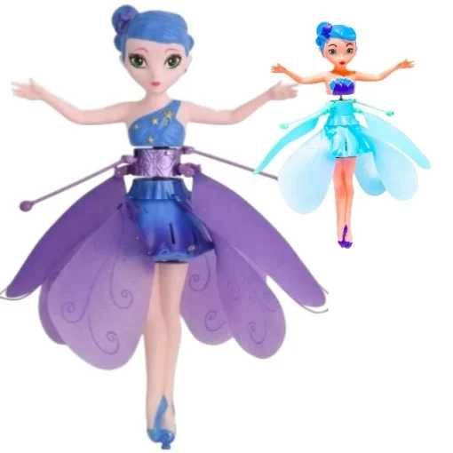 2 Bucati x Papusa, Zana Zburatoare Tip Drona,  Mov si Albastra