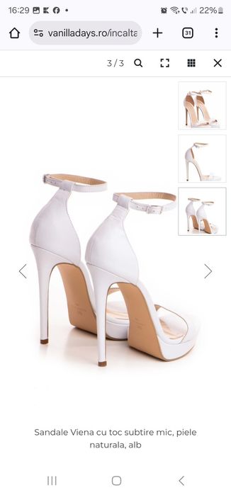 Sandale vanilla  albe mireasa