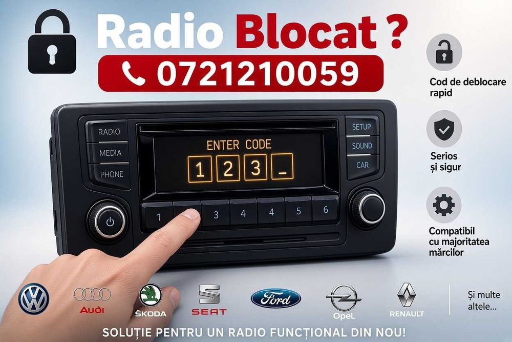 Cod Pin Radio Casetofon Seat Altea XL 5P5 Toledo 3 Exeo ST 3R5 Adagio CD1 CD2 CD3 Media System RNS Decodare Unitate Audio SAFE