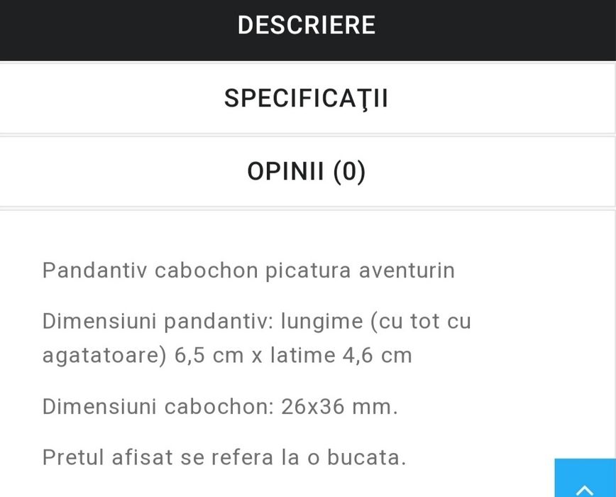 Pandantiv cabochon picătură aventurin