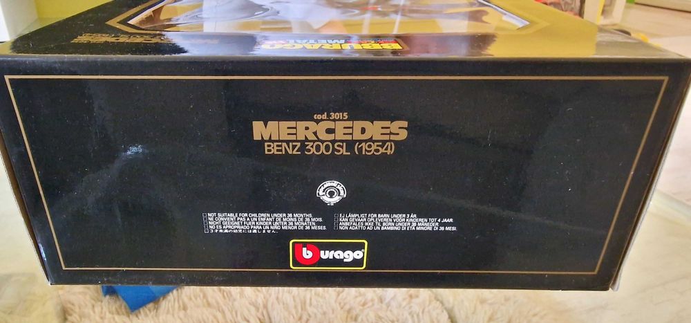 Количка Метална Мерцедес Mercedes 300 SL Mille Miglia 1:18 Burago нова