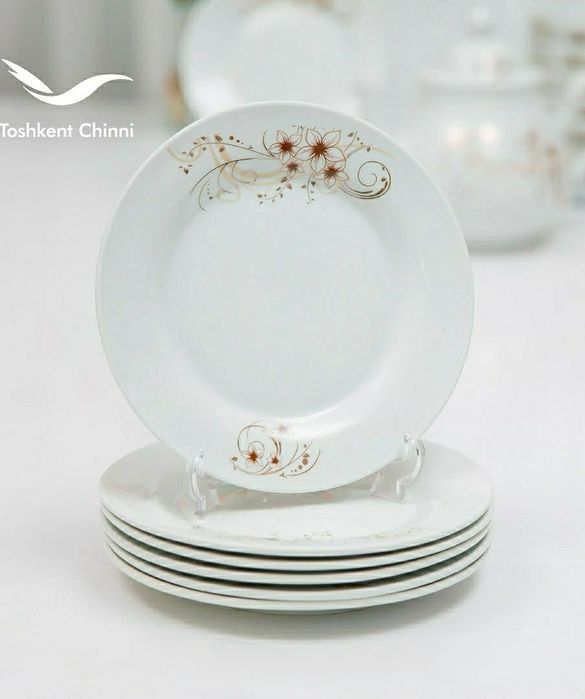 Yulduz Gulli (без золотом) 12 Персон Новый Белый посуда