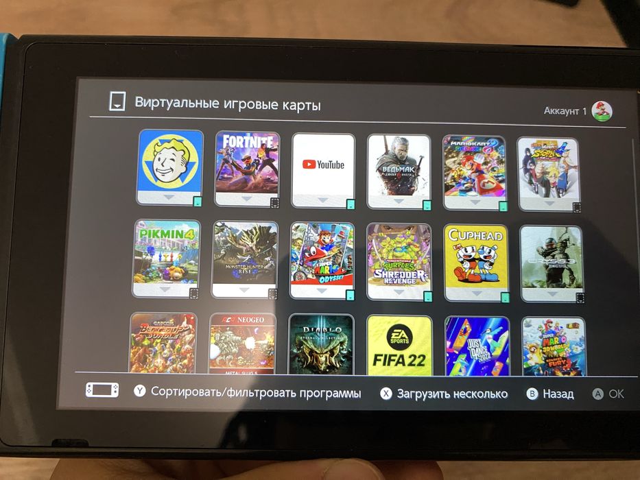 Nintendo Switch V2 Полный комплект + 2 картриджа + Pro Controller
