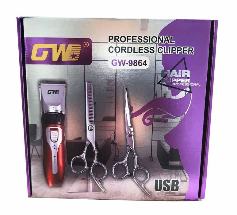 Професионален комплект Машинка тример за подстригване с ножици оформян