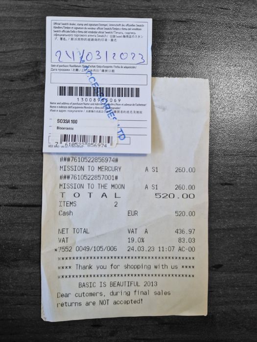 Swatch x Omega - Mission to Mercury