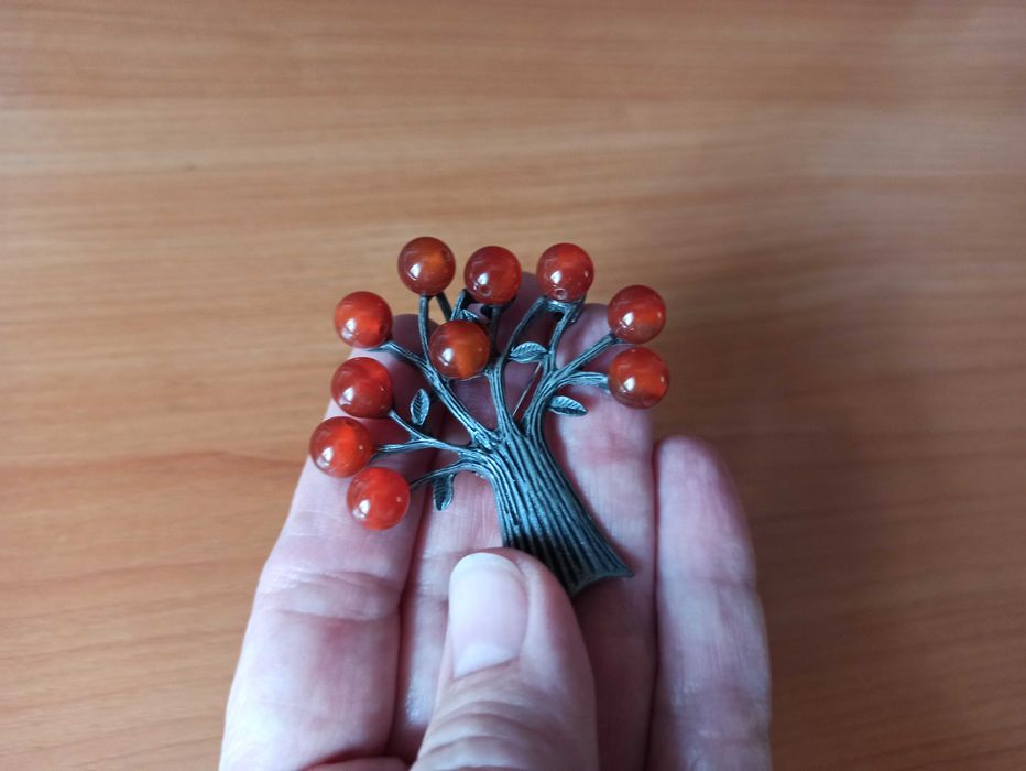 Брошь-кулон яблоня 5,5см.