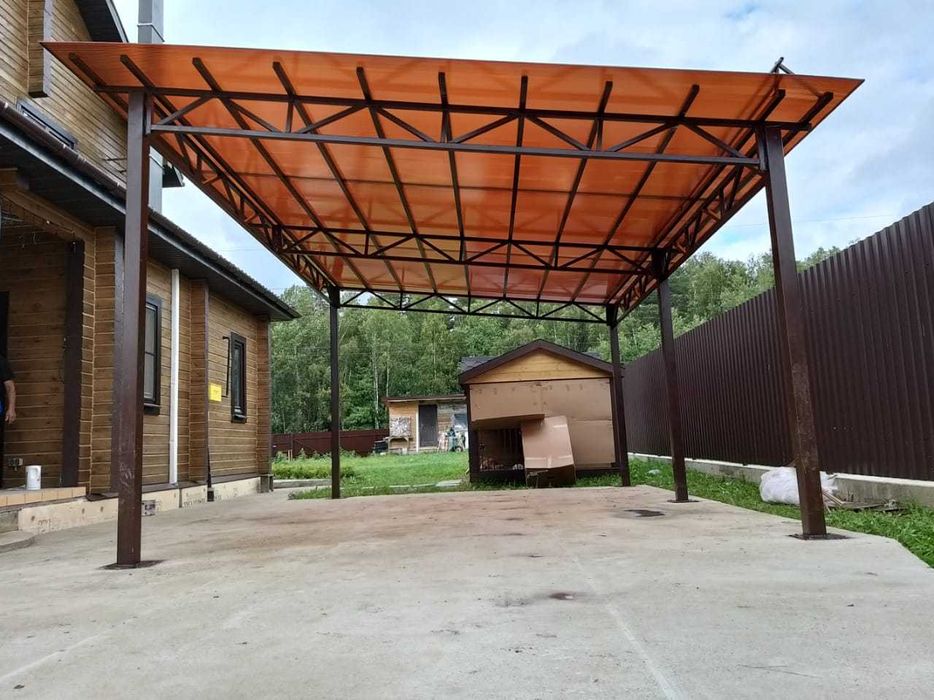 Навесы из поликарбоната любых размеров от 4-8 рабочих дней