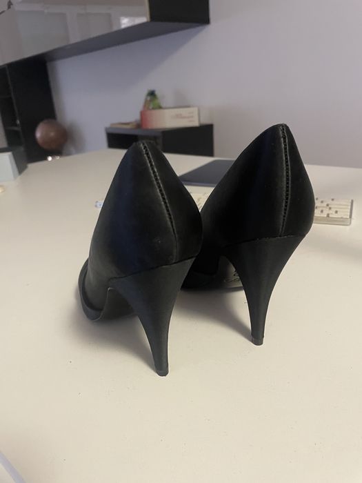 Pantofi Aldo piele + satin toc 10cm, mărime 40