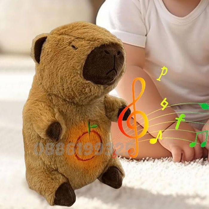 Плюшена играчка Дишаща Капибара, С музика и светлина