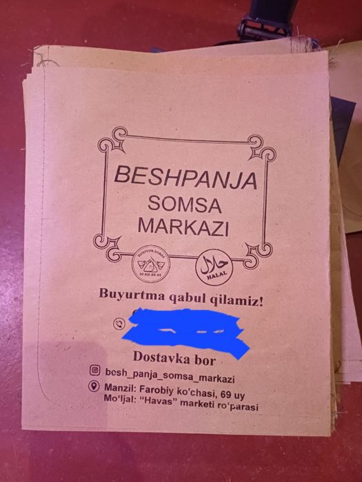 Qogoz paketlar somsa gumma uchun