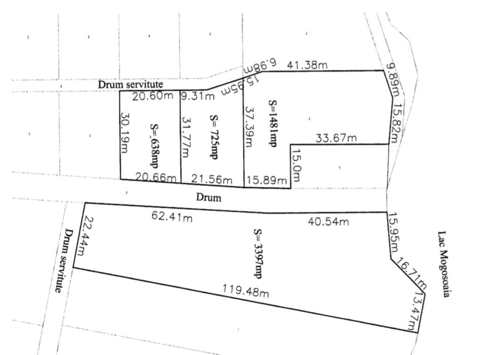 Teren intravilan 1481 mp la lacul Mogosoaia