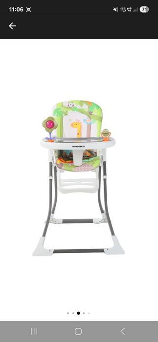 Scaun de masa copii Wunderkid Happy, Multicolor