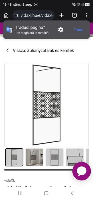 Cabină de duș neagră cu sticlă ESG transparentă 90 x 195 cm
