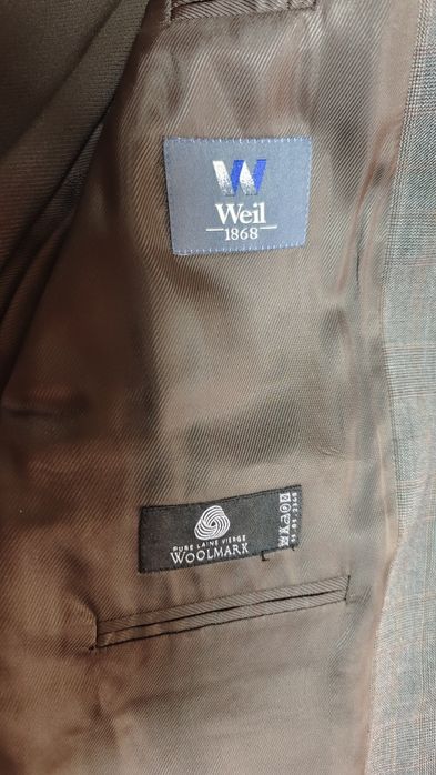 Costum Raymond Weil, 100% lana, mărime M 48/50