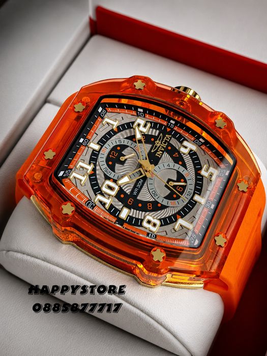 INVICTA Cyclone Orange/Gold 49 mm, Инвикта нов мъжки часовник
