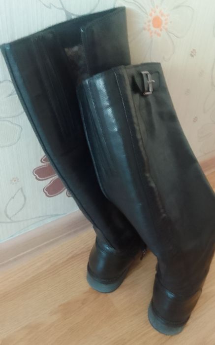 Зимние кожаные  сапоги