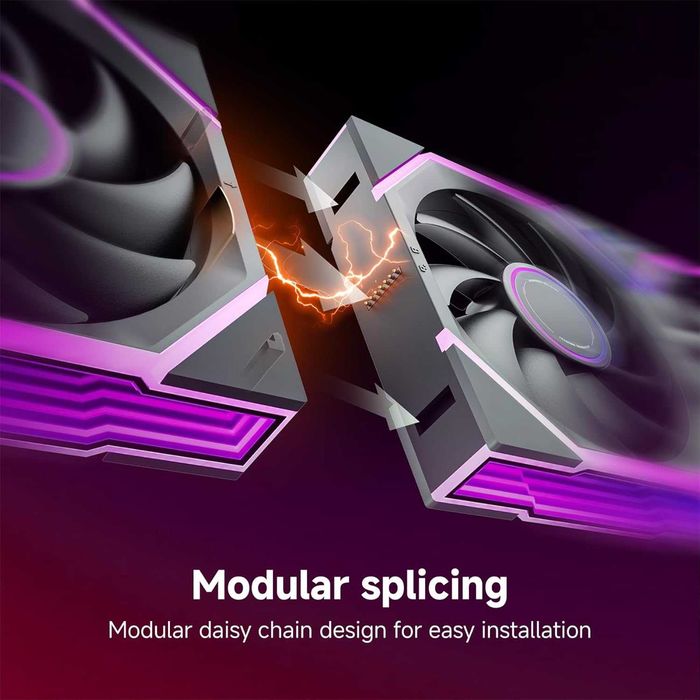 Ventilator cooler carcasa PC Desktop AsiaHorse Nyota Ultra 120mm Design inspirat spatiu (Oglindă Infinity + Inel RGB),9 palete 58.5 CFM,Control PWM