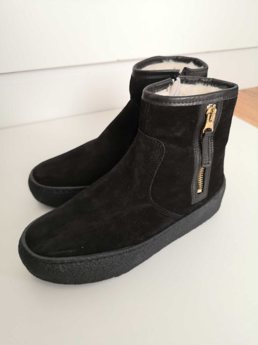 ghete cizme botine piele intoarsa imblanite blana miel iarna