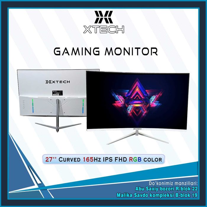 XTECH Monitor 27" IPS FHD RGB color (Curved)