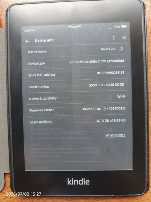 Amazon Kindle Paperwhite 4 (Generația 10) – 8GB, Waterproof, Wi-Fi, touch, iluminat